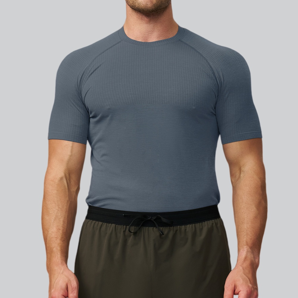 Sports Equipment Logo - Men's Solid Color Sports T-shirt Gym
