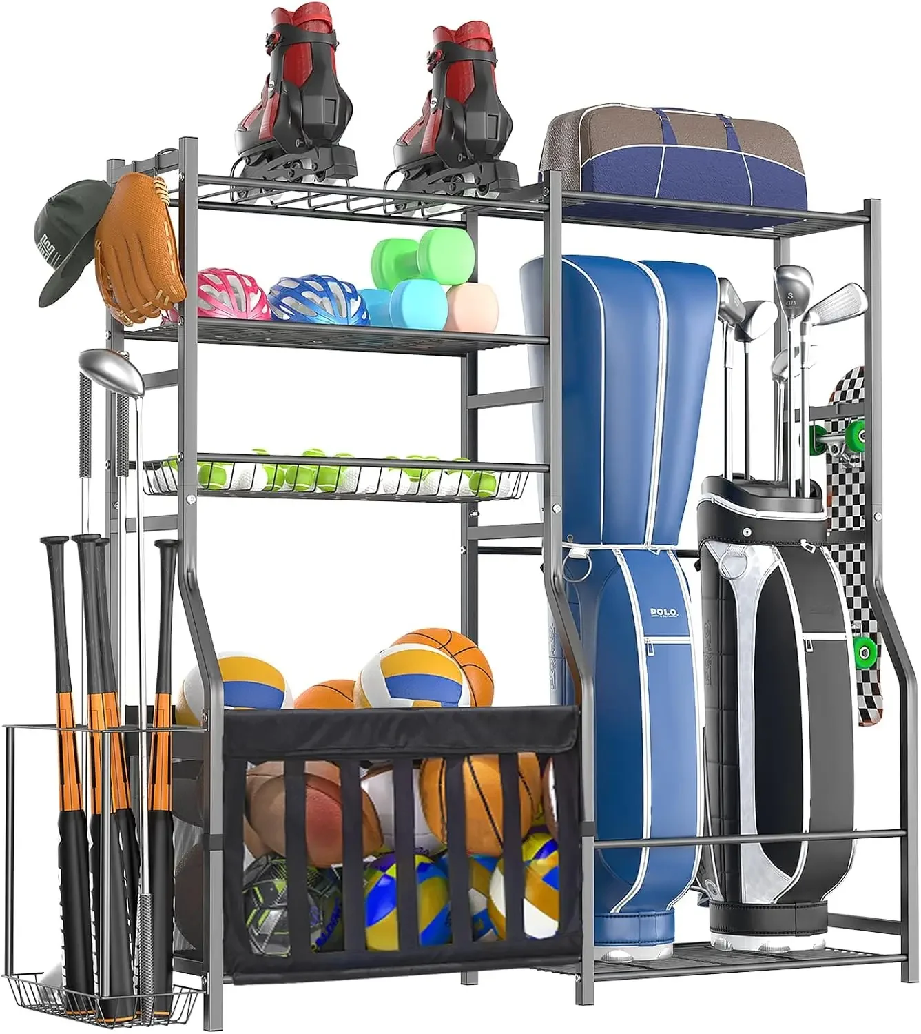 Allsports Equipment - Heavy Duty Garage Sports Equipment Organizer