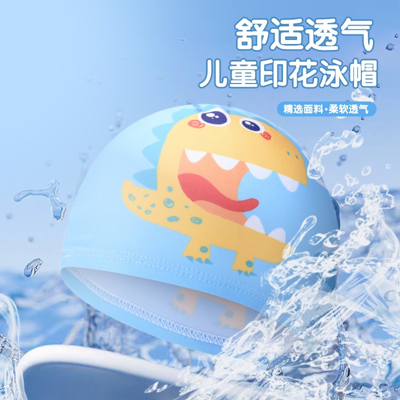 Cute Dinosaur Print Kids Swim  - Swim Cap Silicone ulasan dan harga
