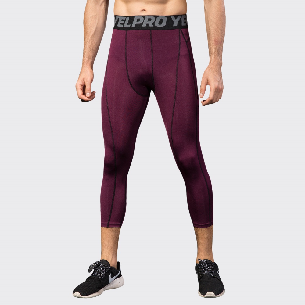 Men Compression Fitness Leggin - Sports Equipment Logo ulasan dan harga