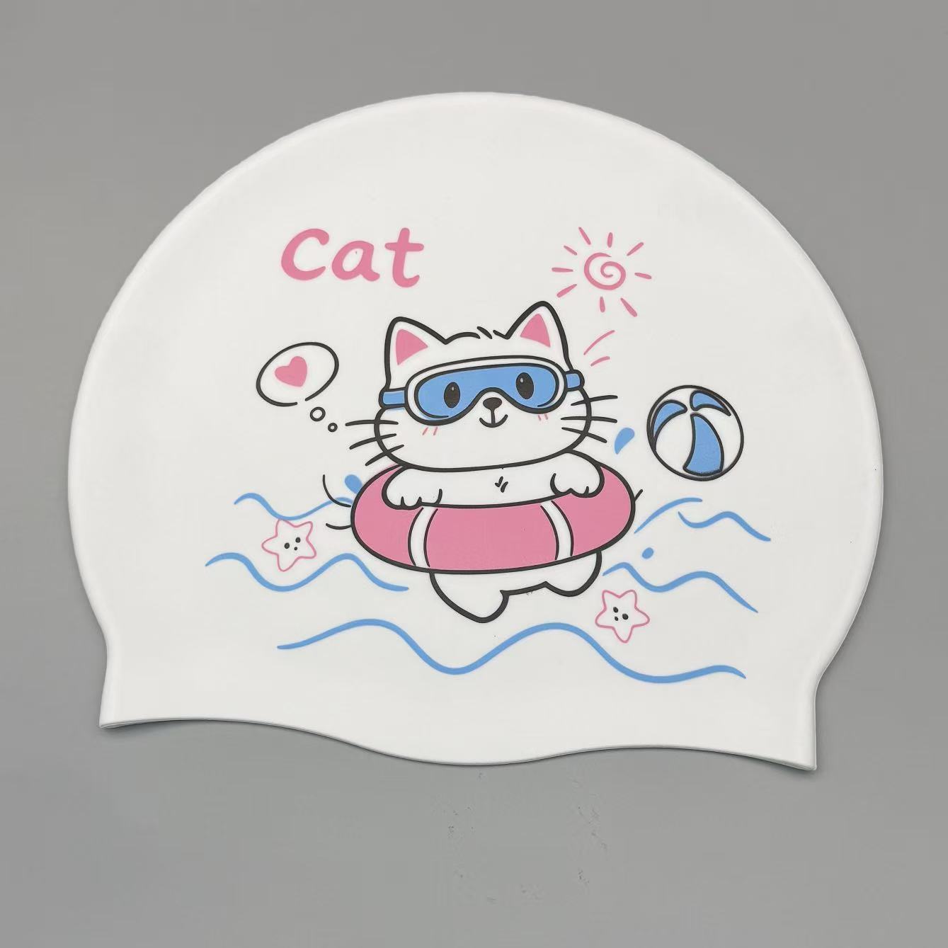 Cute Kitten Silicone Swim Cap  - Swim Cap Silicone ulasan dan harga