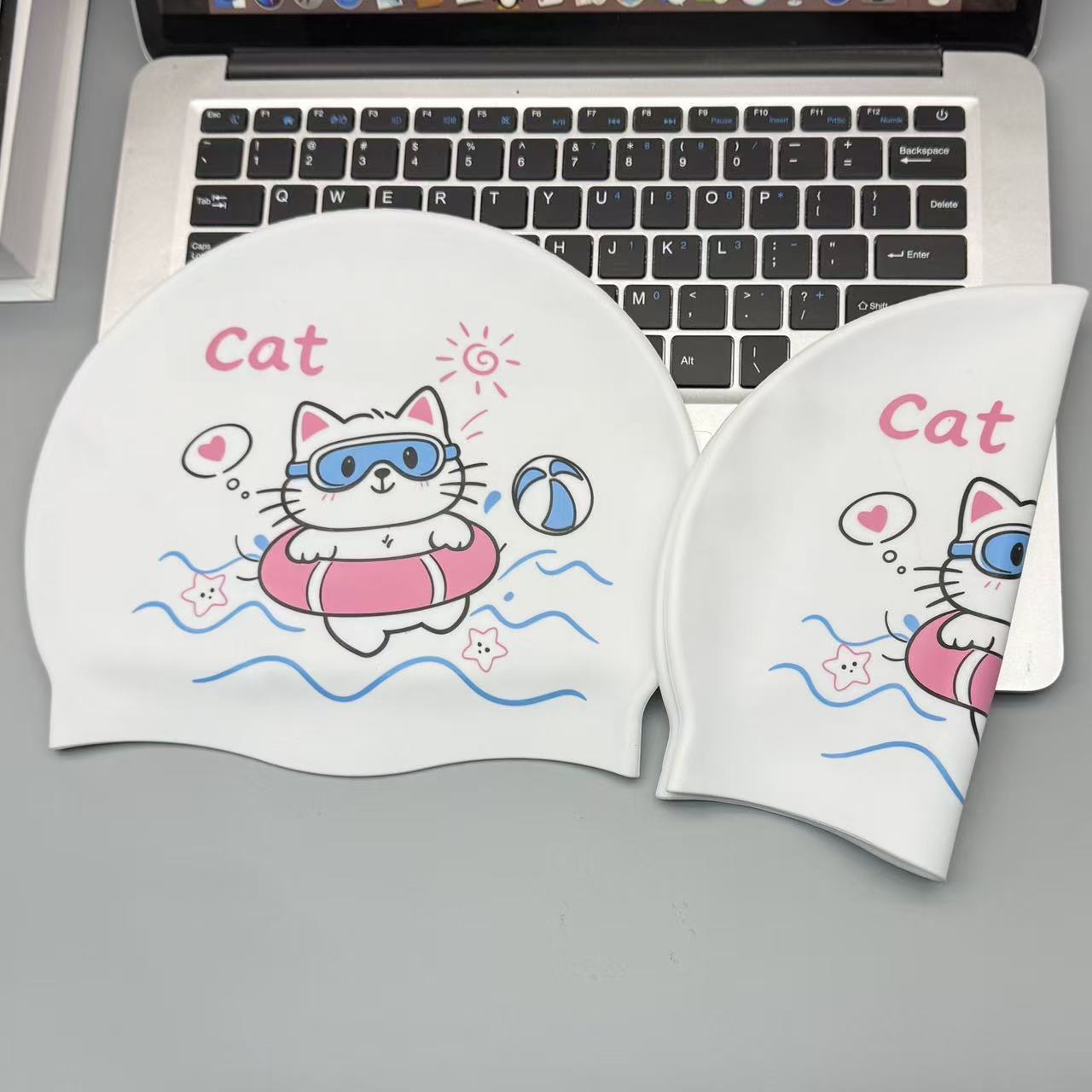 Cute Kitten Silicone Swim Cap  - Swim Cap Silicone ulasan dan harga