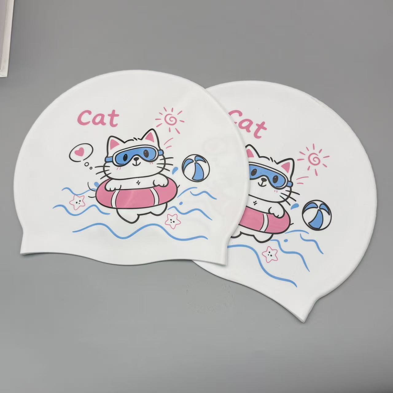 Cute Kitten Silicone Swim Cap  - Swim Cap Silicone ulasan dan harga