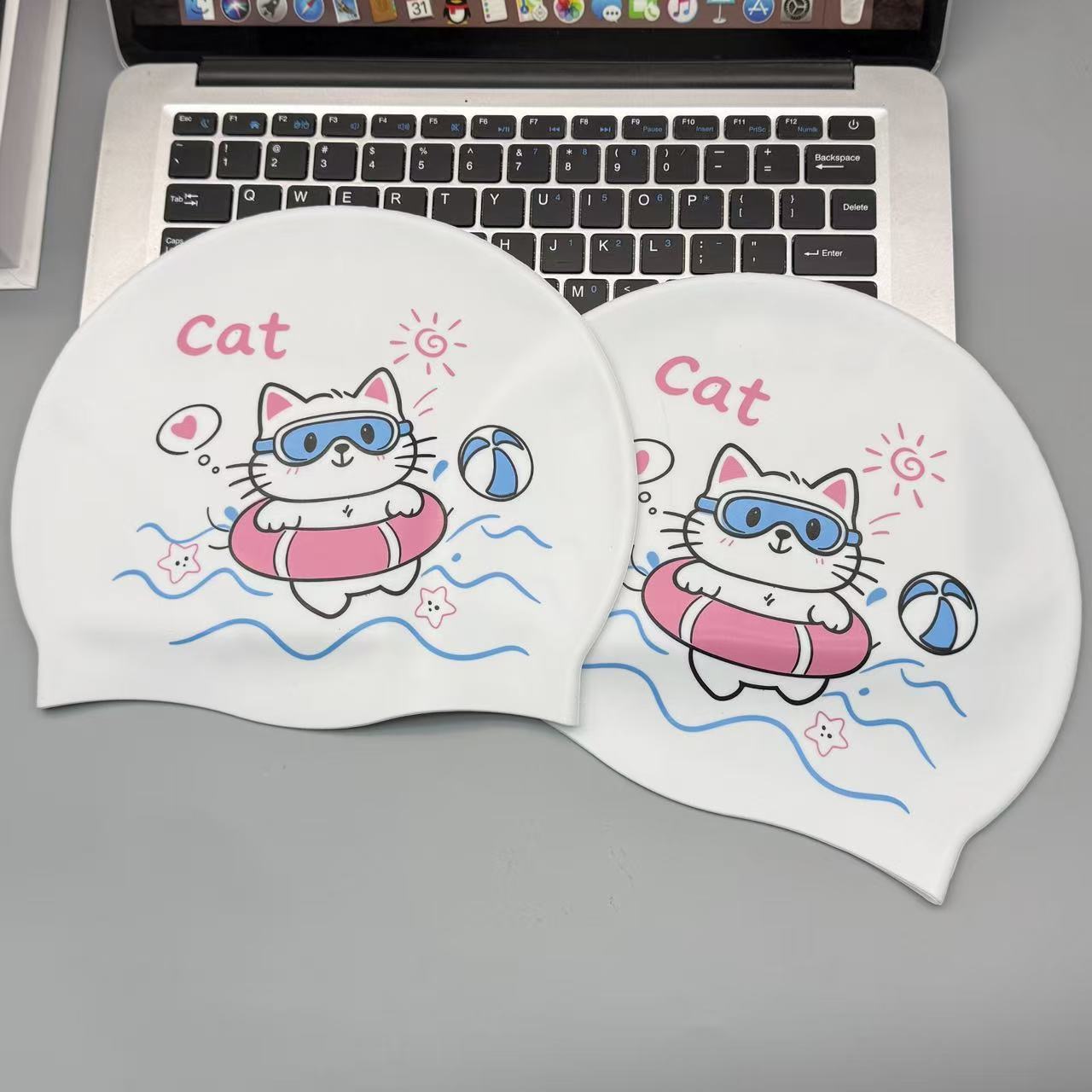 Cute Kitten Silicone Swim Cap  - Swim Cap Silicone ulasan dan harga